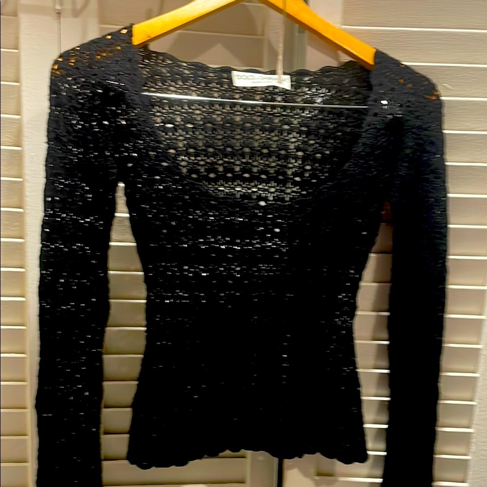 Dolce & Gabbana Black Crochet Top